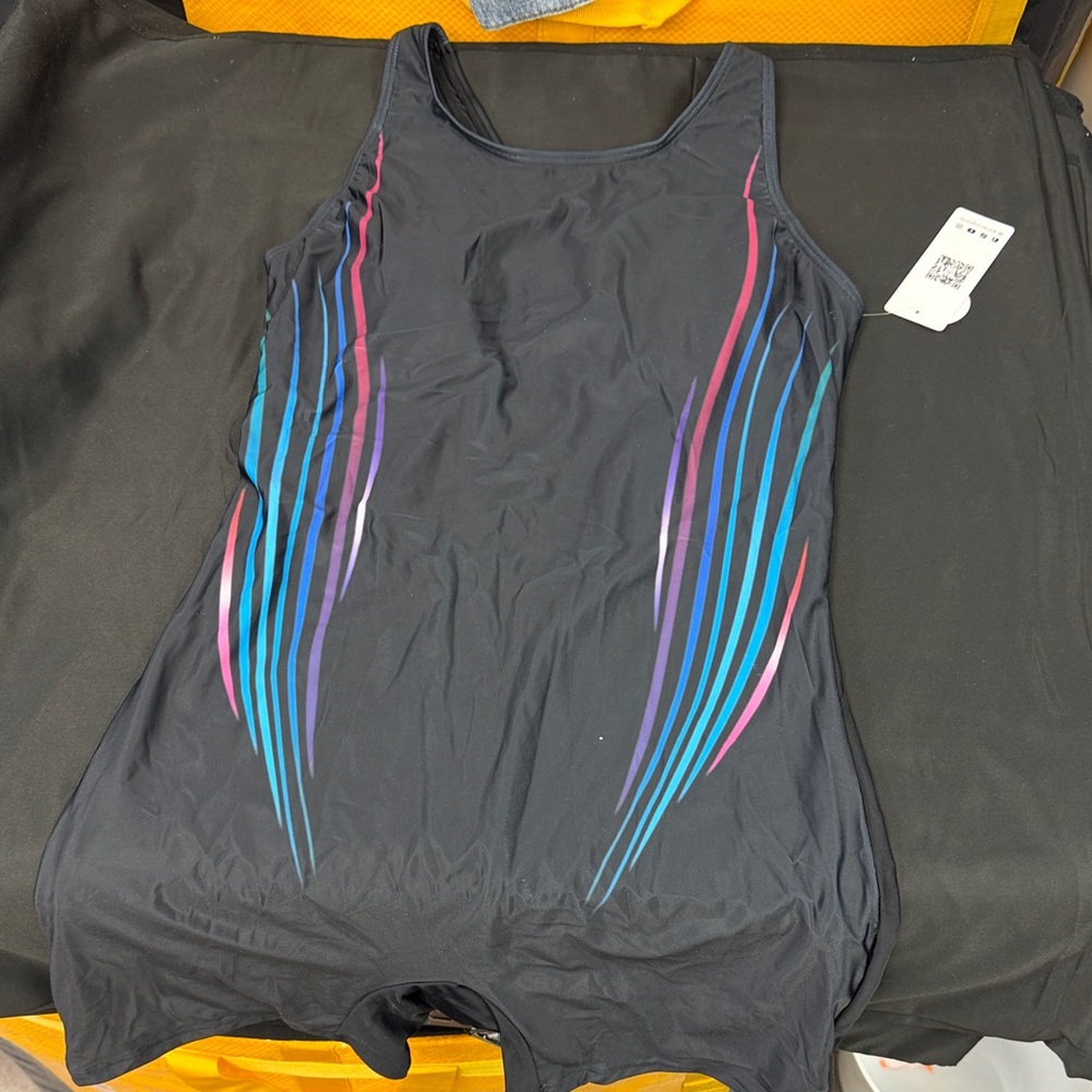Attraco Sports Women's Black and Multicolor Swimwear size large new upf 50+